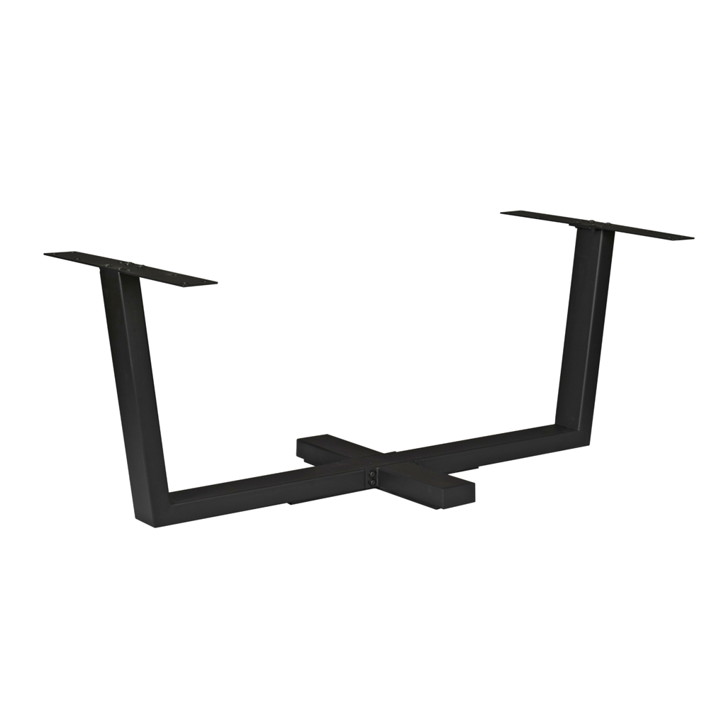 Tischbein Kreuzbein Schwarz – Metallgestell mit Kreuzfuß, passend für Tischplatten 160–240 cm, 180 x 80 x 73 cm