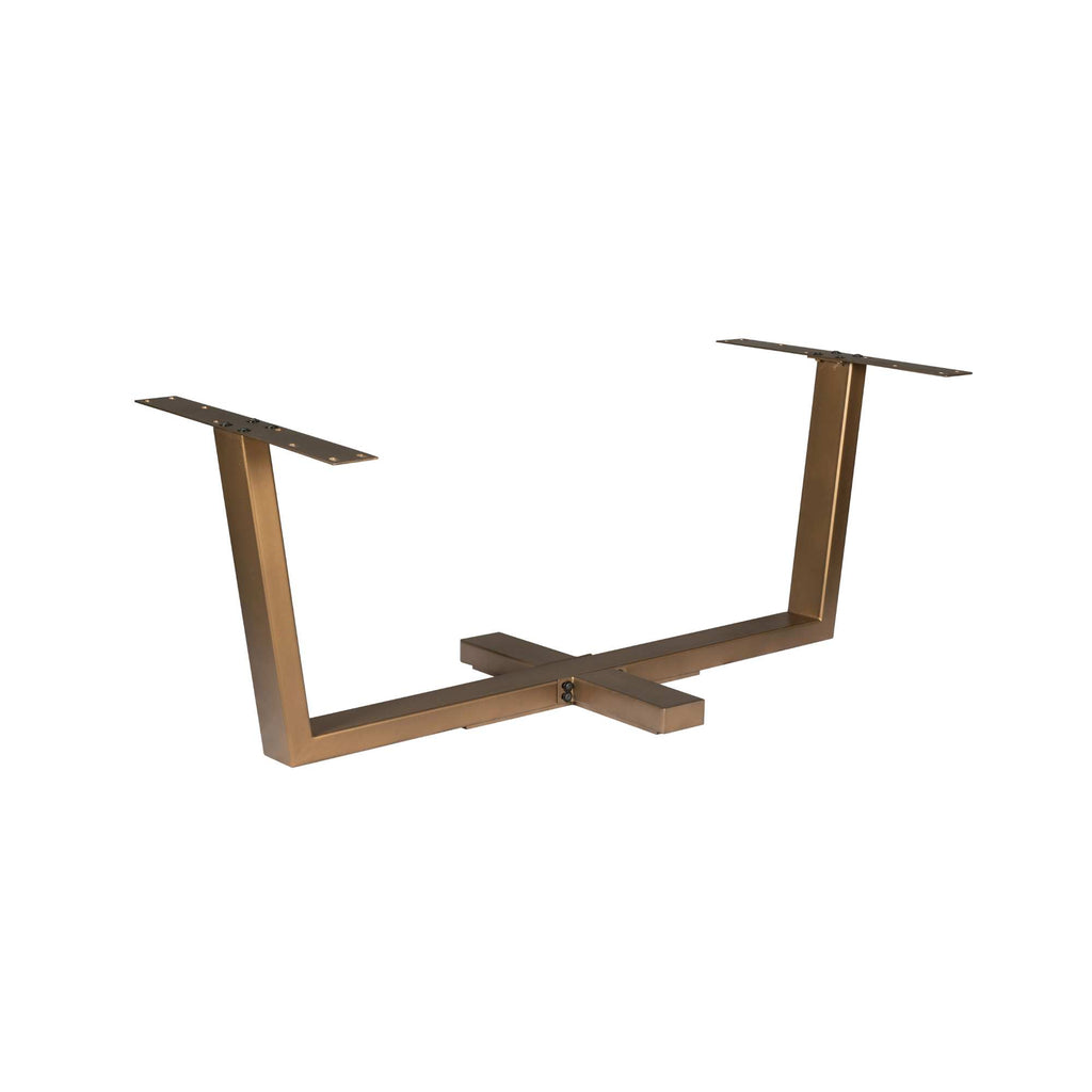 Tischbein Kreuzbein Bronze – Metallgestell mit Kreuzfuß, passend für Tischplatten 160–240 cm, 180 x 80 x 73 cm