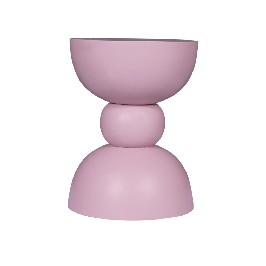 Beistelltisch Jean 30x30x40 cm – moderner Designer-Tisch aus Mangoholz in Rosa mit einzigartigem Look