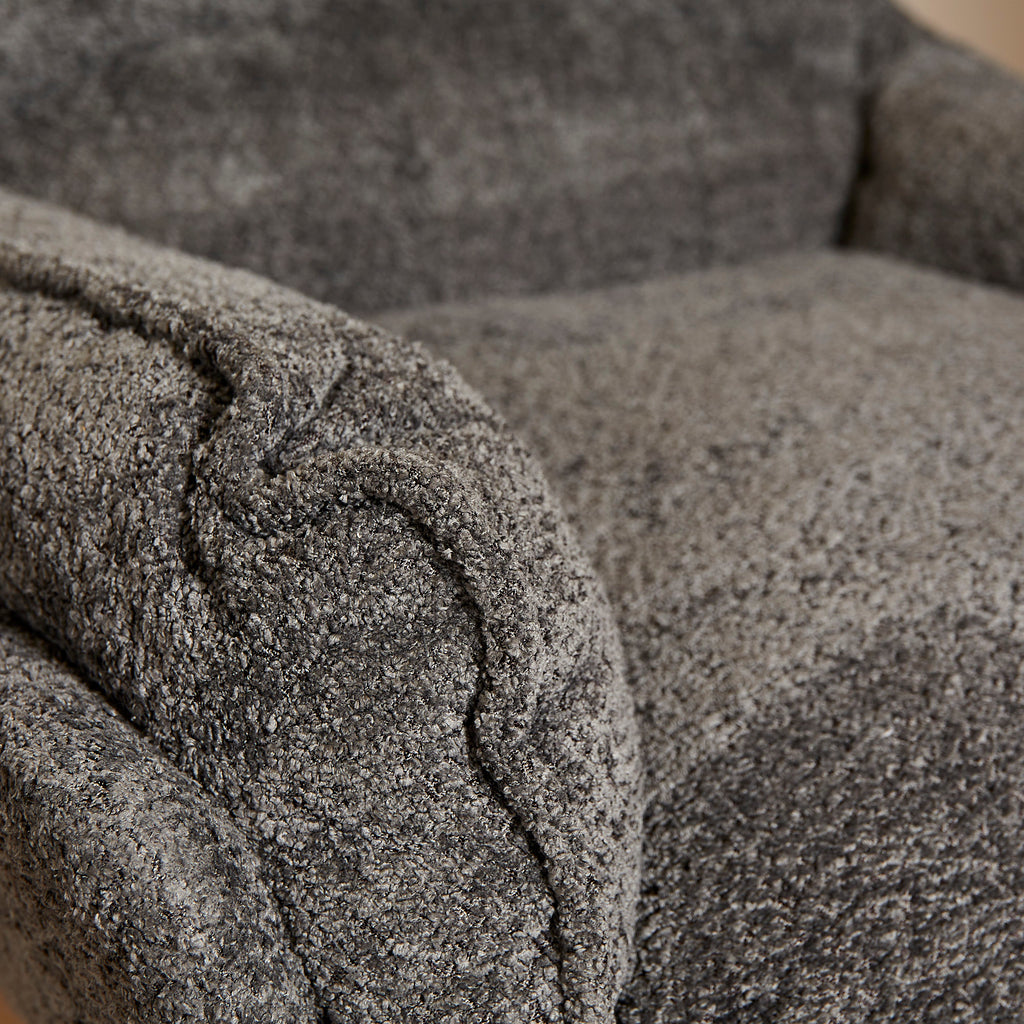 Sessel Vera mit Drehfunktion – 82x95x96,5 cm – komfortabel, modern & pflegeleicht – Polyesterbezug dunkelgrau & Metallgestell