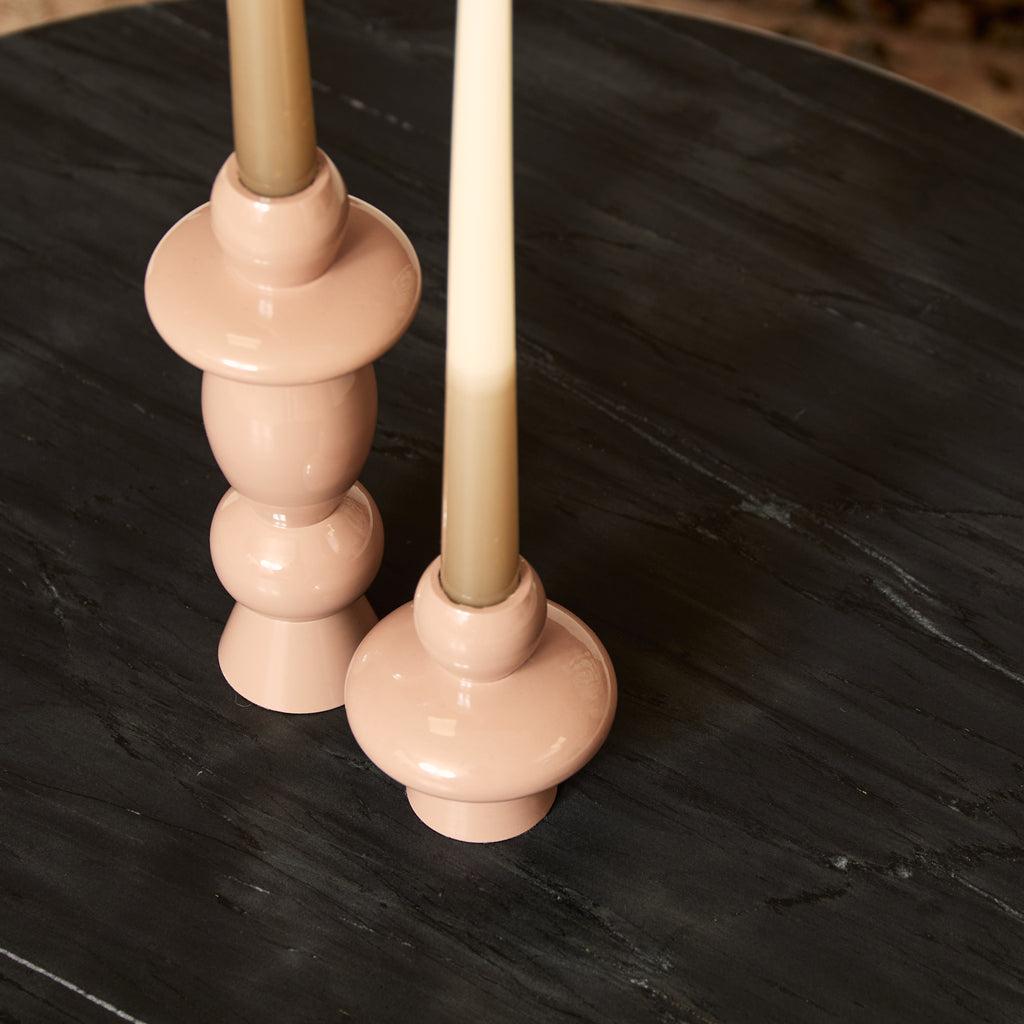 Couchtisch-Set Ovan Schwarz – 2er-Set mit Marmorplatte & Metallgestell, Tische 70x70x40 cm & 50x50x35 cm