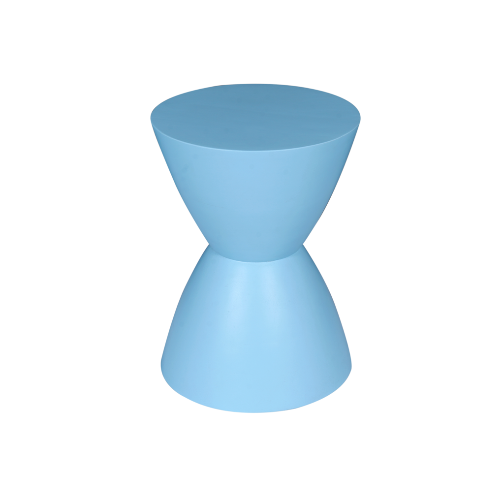 Beistelltisch Abbey 33x33x45 cm – Designer-Tisch aus Mangoholz mit blauem Finish