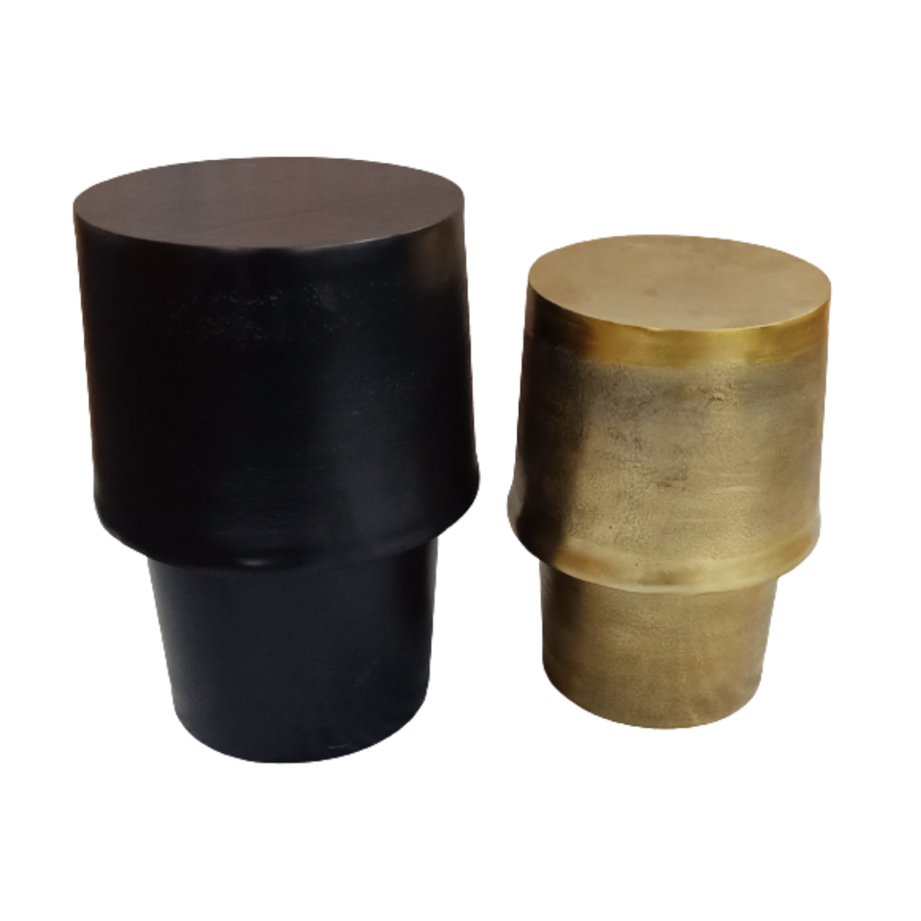 Beistelltisch Kati Schwarz – Runder Aluminiumtisch mit matter Oberfläche, 36 x 36 x 60 cm