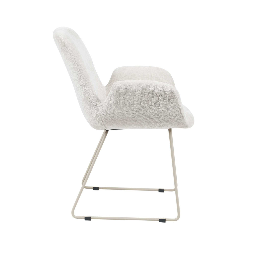 Esszimmerstuhl Evan Sand – Polsterstuhl aus Stoff mit hellem Gestell, 60×83×63 cm, eleganter Komfortstuhl im modernen Design