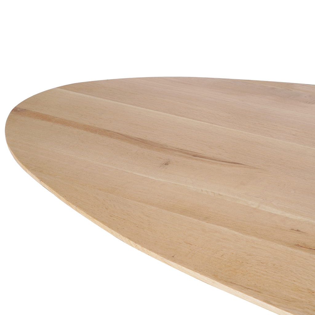 Esstisch Evoque 210x100 cm – FSC Eiche natur, elegante Tischplatte mit Abschrägung & modernes Gestell