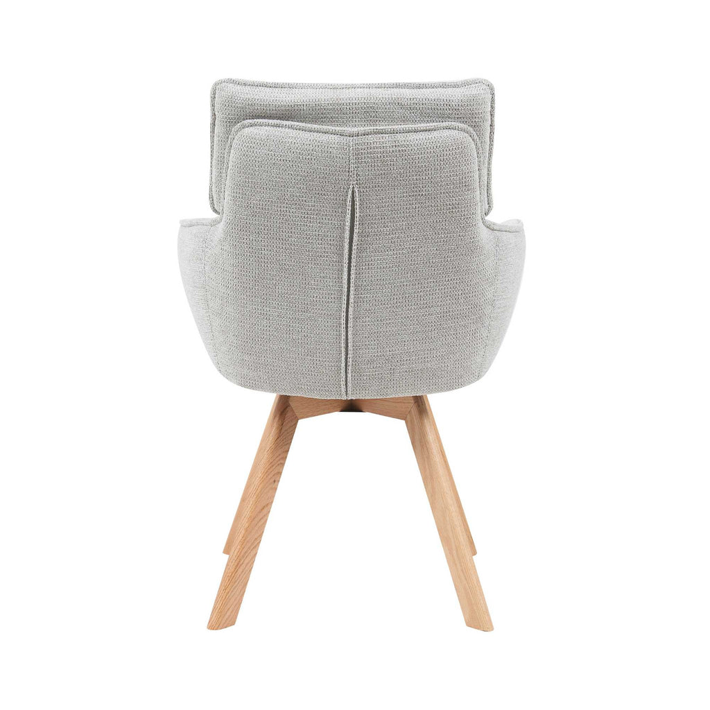 Esszimmerstuhl Jona Taupe – Drehstuhl mit Stoffbezug & Armlehnen, 59×64,5×91 cm, modern & komfortabel