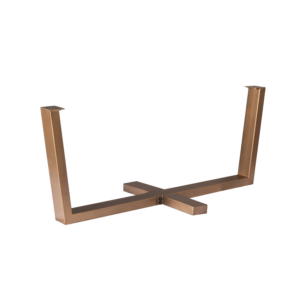 Tischbein Kreuzbein Bronze – Metallgestell mit Kreuzfuß, passend für Tischplatten 160–240 cm, 180 x 80 x 73 cm