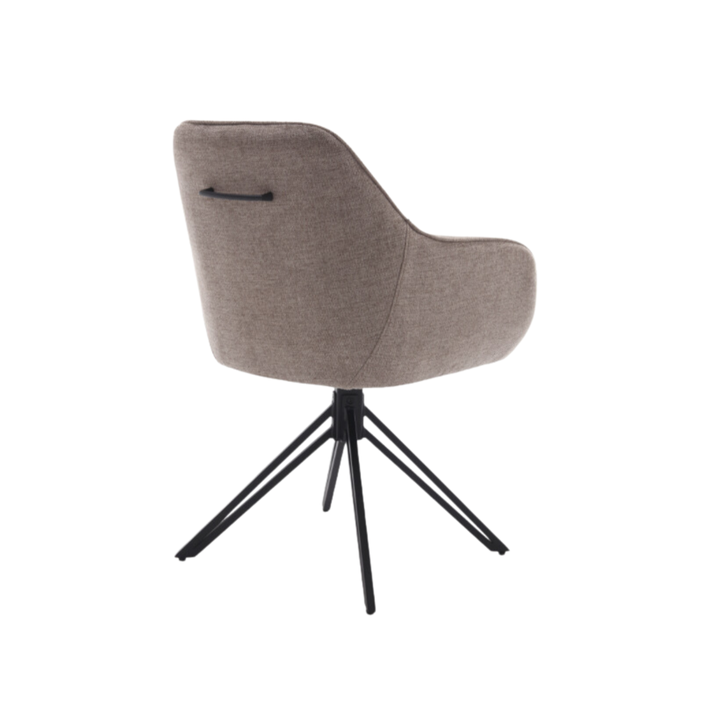 Esszimmerstuhl Jamey Braun – Drehstuhl mit Memory-Funktion & schwarzem Metallgestell, 60×62×85 cm, moderner Komfortstuhl