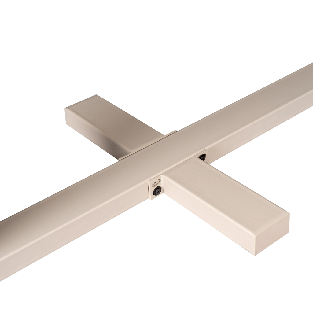 Tischbein Kreuzbein Sand – elegantes Metallgestell mit Sandfinish, 180 x 80 x 73 cm, passend für Tischplatten 160–240 cm