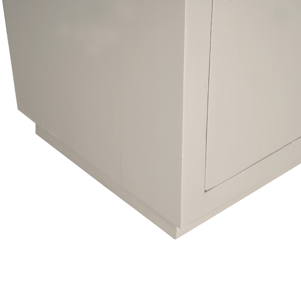 Bücherregal Bali Sand 90x45x200 cm – Mangoholz Regal mit offenen Fächern & grifflosen Türen