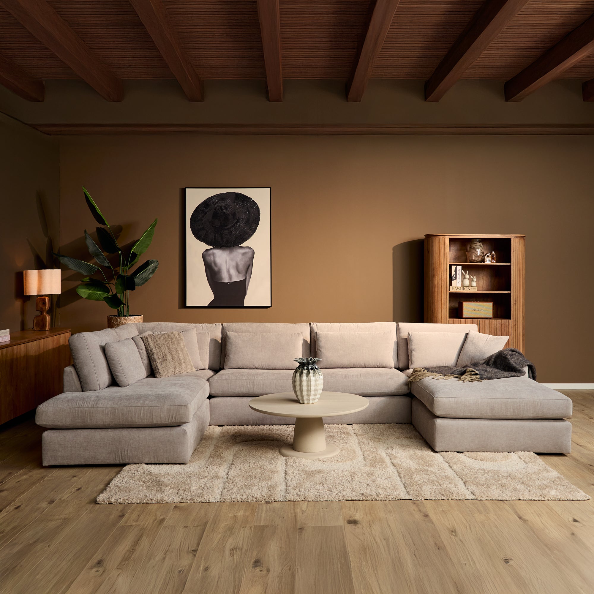 MeinLieblingsplatz Jazz – stilvolles, großzügiges U-Sofa in Cement , 386 × 233 cm, modern & zeitlos