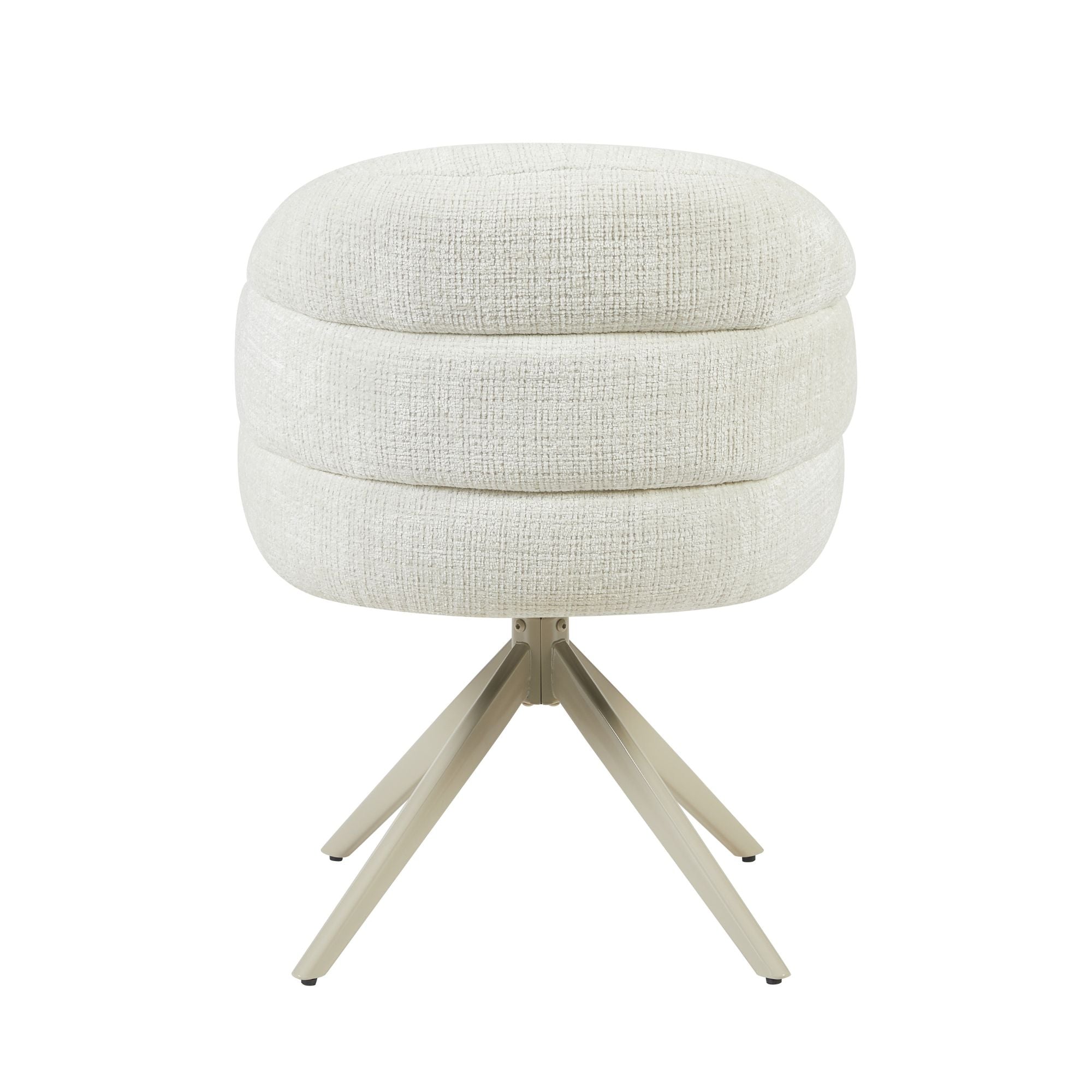 Esszimmerstuhl Bella (2er-Set) | Off-White | Fuß Sandfarben | Mit Armlehne