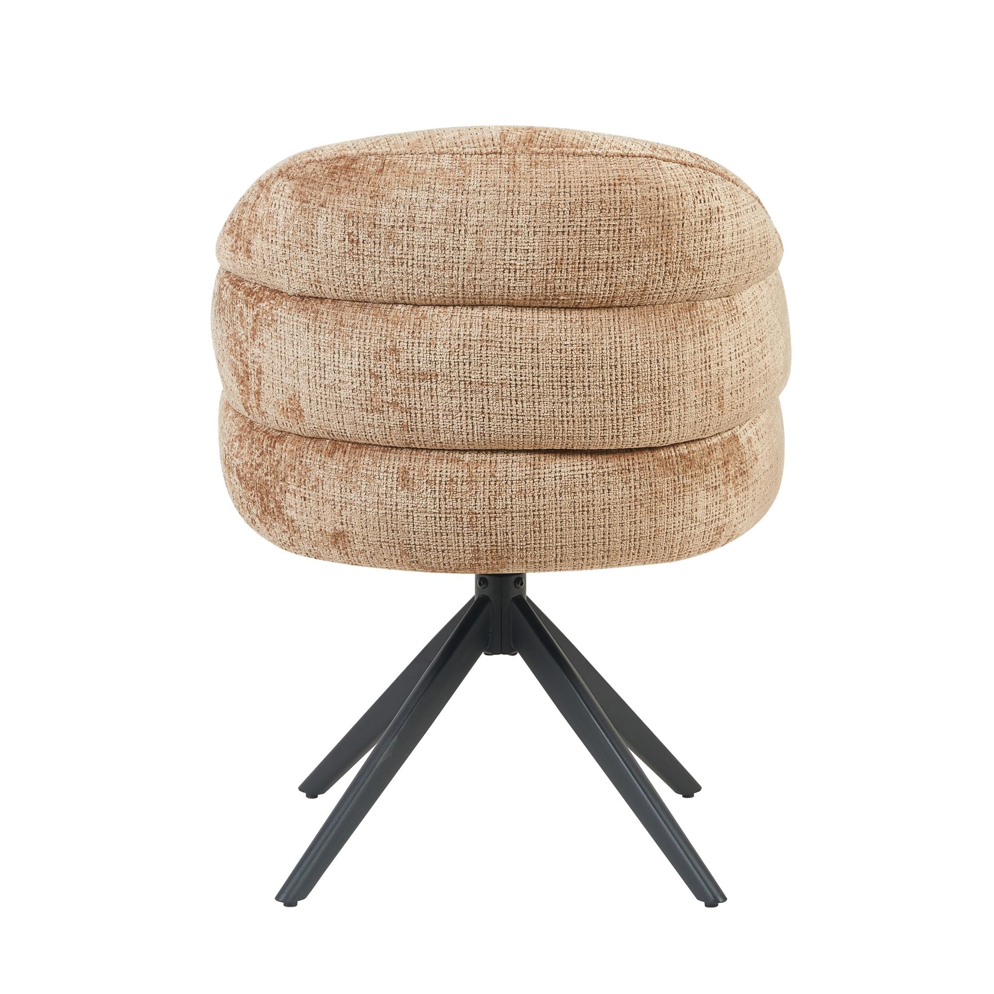 Esszimmerstuhl Bella (2er-Set)| Zimt | Fuß Schwarz | Mit Armlehne