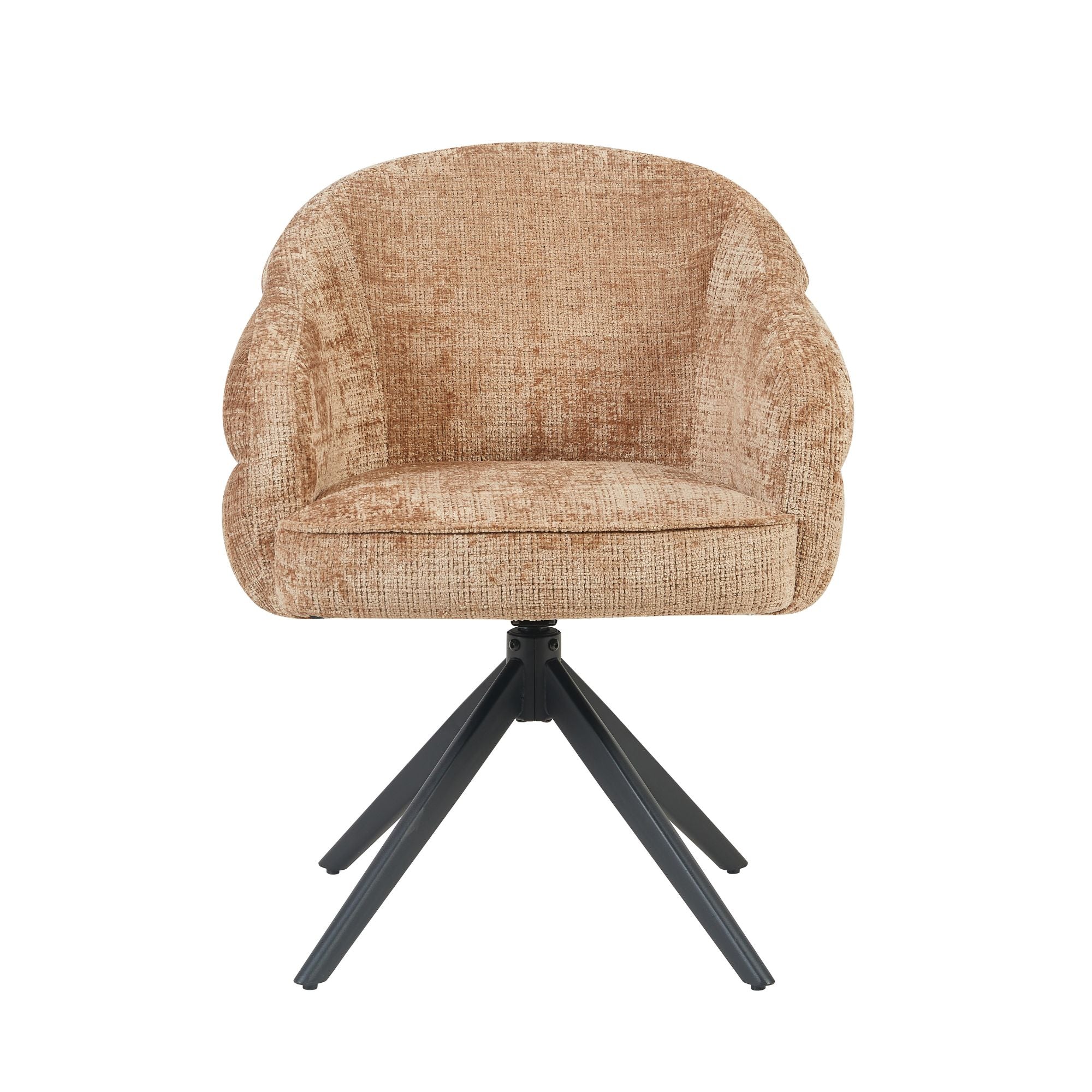 Esszimmerstuhl Bella (2er-Set)| Zimt | Fuß Schwarz | Mit Armlehne