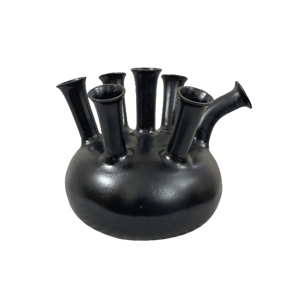 Vase Sixty Schwarz – Moderne Aluminiumvase mit matter Oberfläche, 40 x 40 x 38 cm