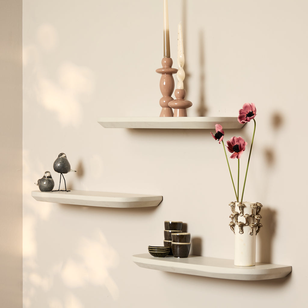 Wandregal-Set Gary – Mangoholz, 60 x 20 x 15 cm, 3er Set in Schwarz, Walnuss & Natur, modernes Regal Trio