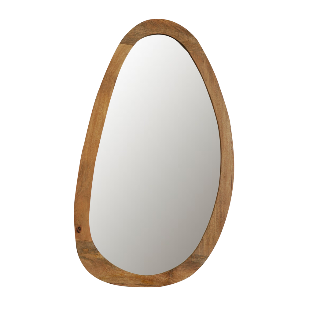 Wandspiegel Leli 60x3x100 cm – organischer Spiegel aus Mangoholz mit Klarlack-Finish