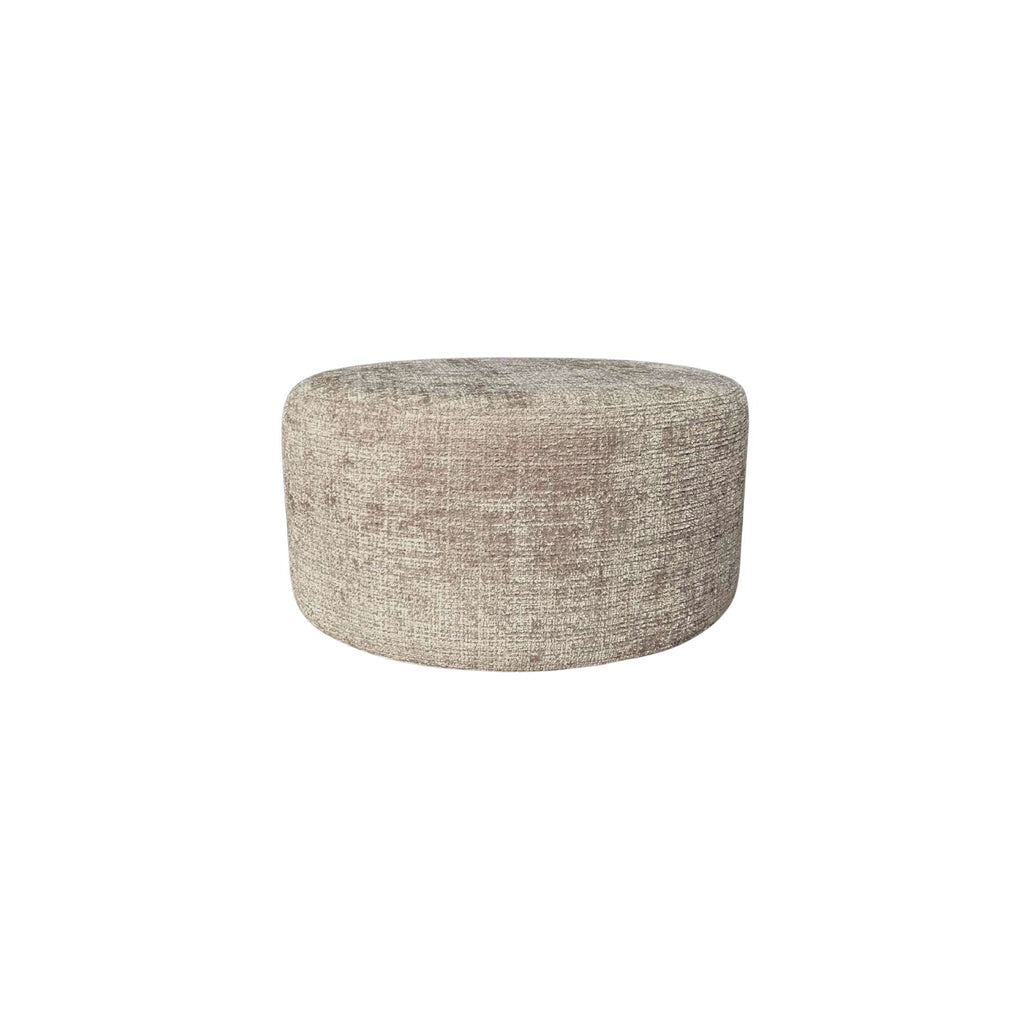 Runder Hocker MeinLieblingsplatz Taupe – Pouf 60×32×60 cm, vielseitig als Sitzhocker, Fußhocker & Wohn-Accessoire