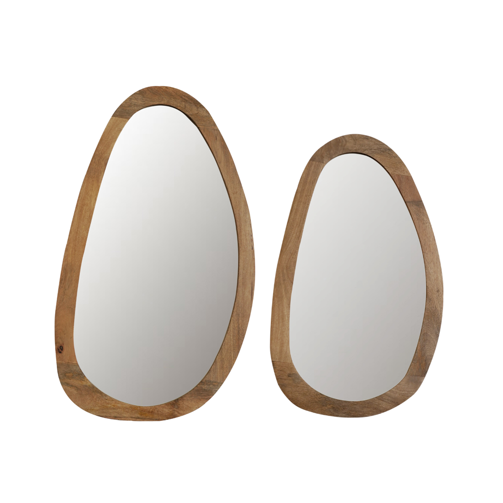 Wandspiegel Leli 60x3x100 cm – organischer Spiegel aus Mangoholz mit Klarlack-Finish
