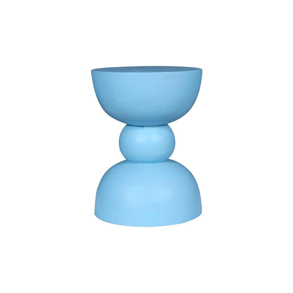 Beistelltisch Jean Blau – Design-Tisch aus Mangoholz mit blauem Finish, 30 x 30 x 40 cm, modern & dekorativ