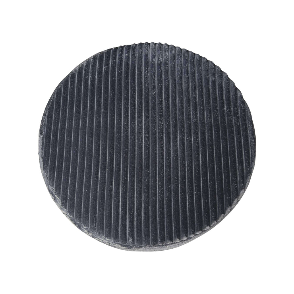 Hocker MeinLieblingsplatz – runder Pouf mit Rippenmuster in Anthrazit, 80 × 80 × 39 cm, vielseitig als Sitzhocker/Fußablage