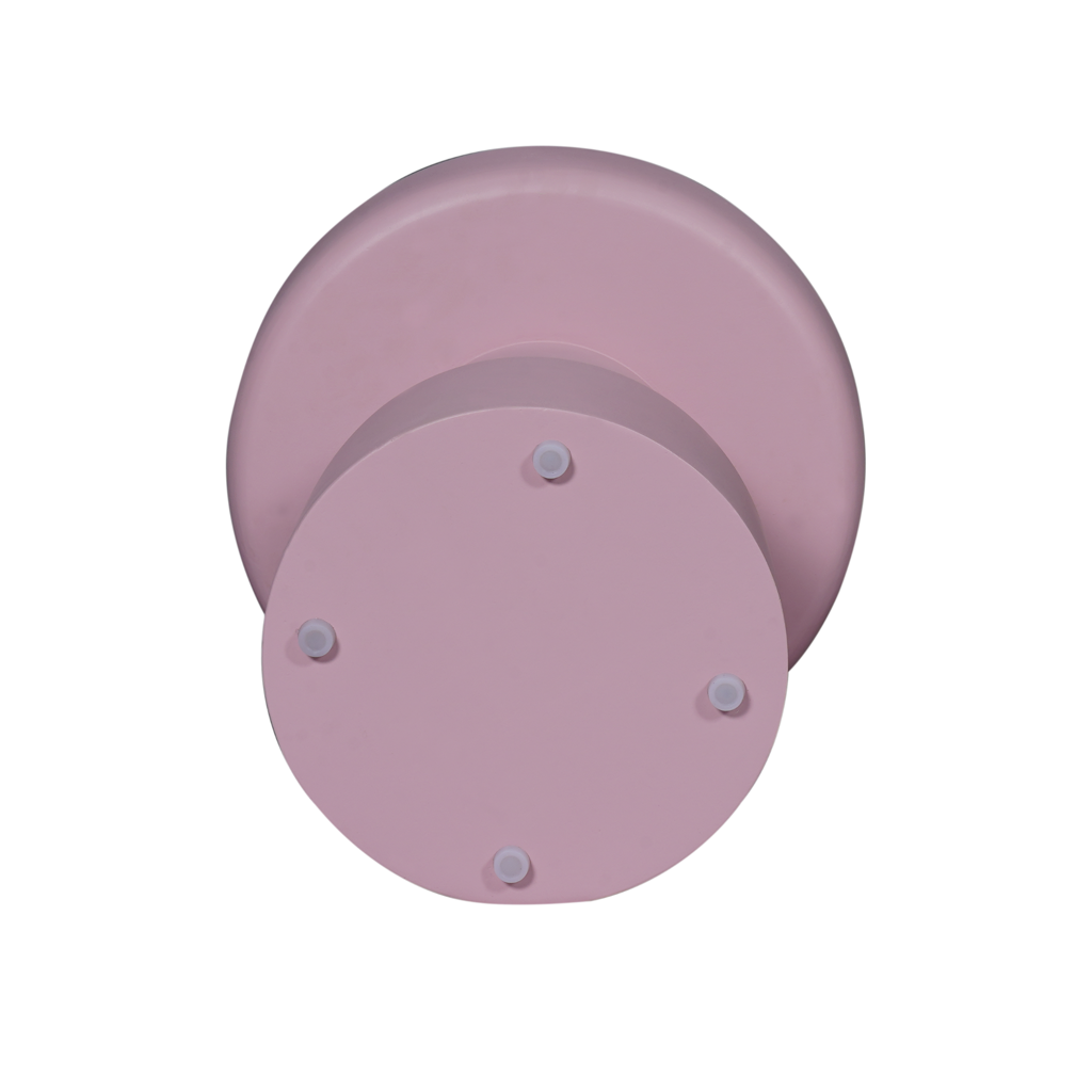 Beistelltisch Drummy 40x40x42 cm – runder Tisch aus Mangoholz mit rosa Finish, stilvoll & einzigartig