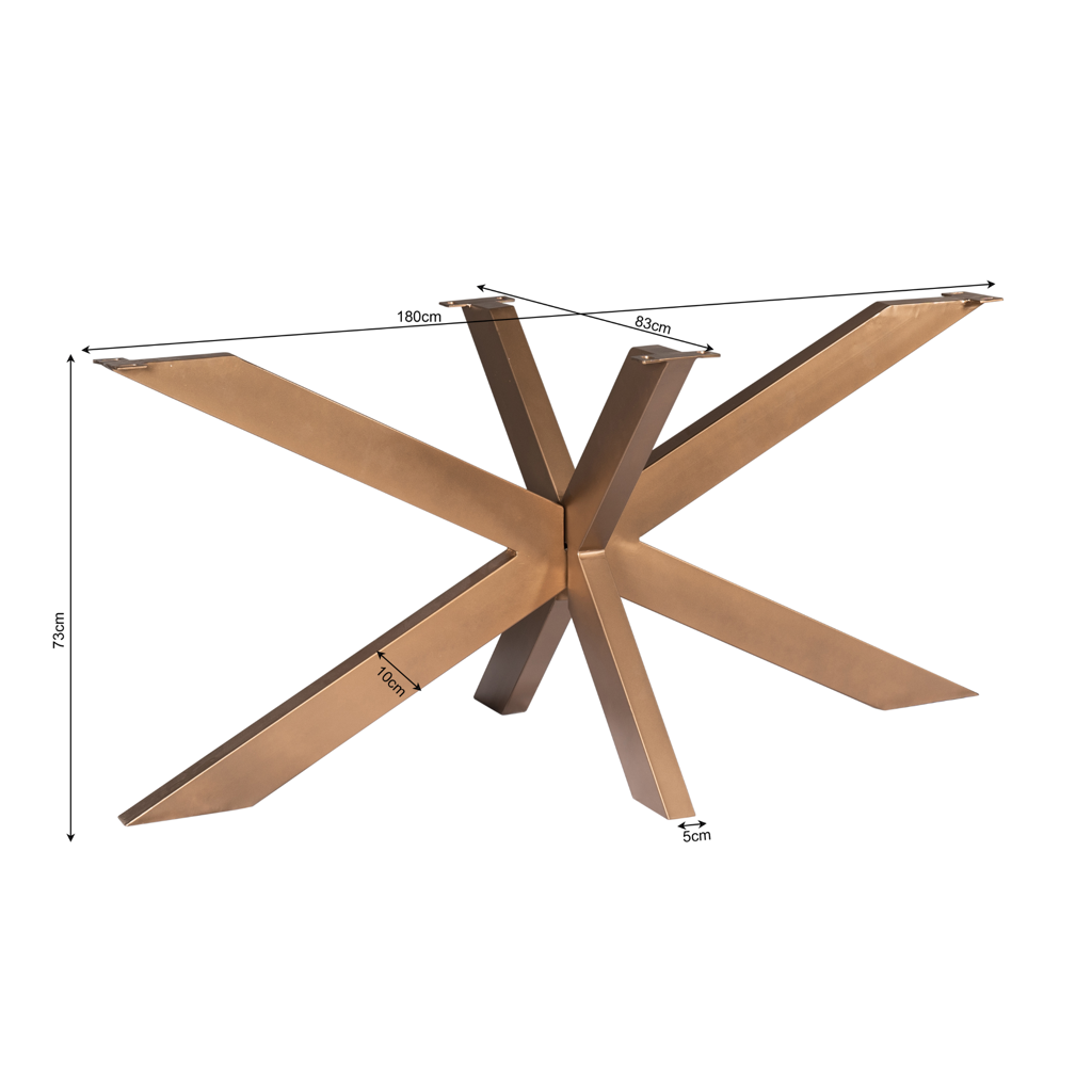 Tischbein Matrix Bronze – Metall-Tischfuß 160×73×83 cm, passend für ovale & rechteckige Tischplatten 200/220/240×100 cm