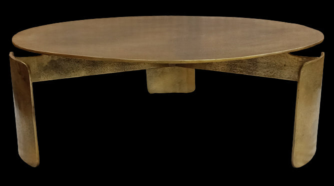 Couchtisch Darwin Rund Gold – Aluminium Tisch 90×90×28 cm mit luxuriösem goldenem Finish