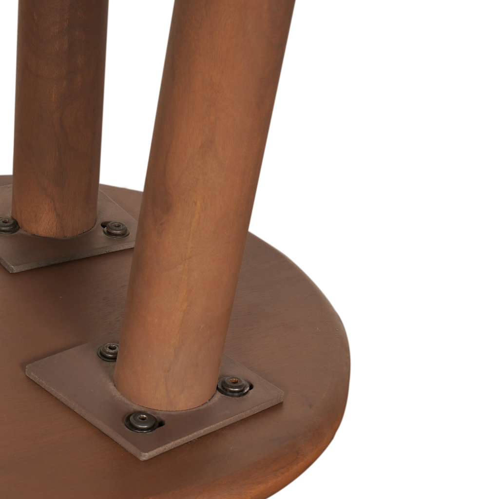 Couchtisch Enzo Walnuss – Massives Mangoholz, rundes Design mit 3 Beinen, 37x37x41 cm