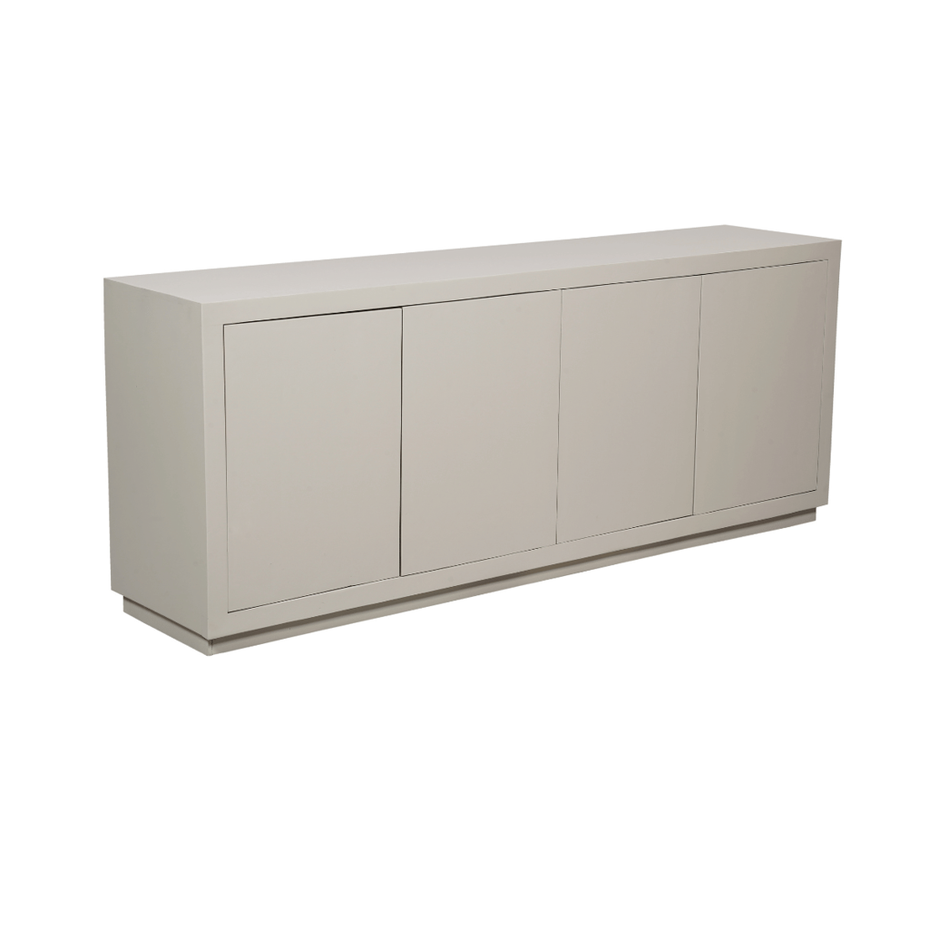 Sideboard Bali Sand 200x45x80 cm – modernes Mangoholz mit 4 Türen & Push-to-Open-System