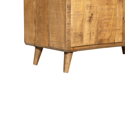 Schrank Raven Natur – Mangoholz mit Designelementen, 1 Schublade & 2 Türen, 100 x 45 x 115 cm