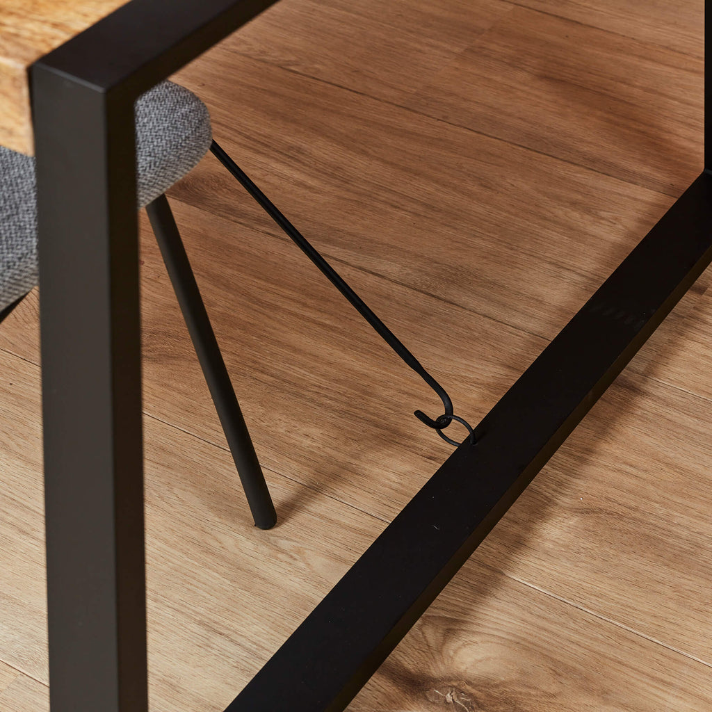 Esstisch Bori Natur – Mangoholz & Metall mit schwarzem U-Gestell, 140×80×76 cm, rechteckiger Holztisch