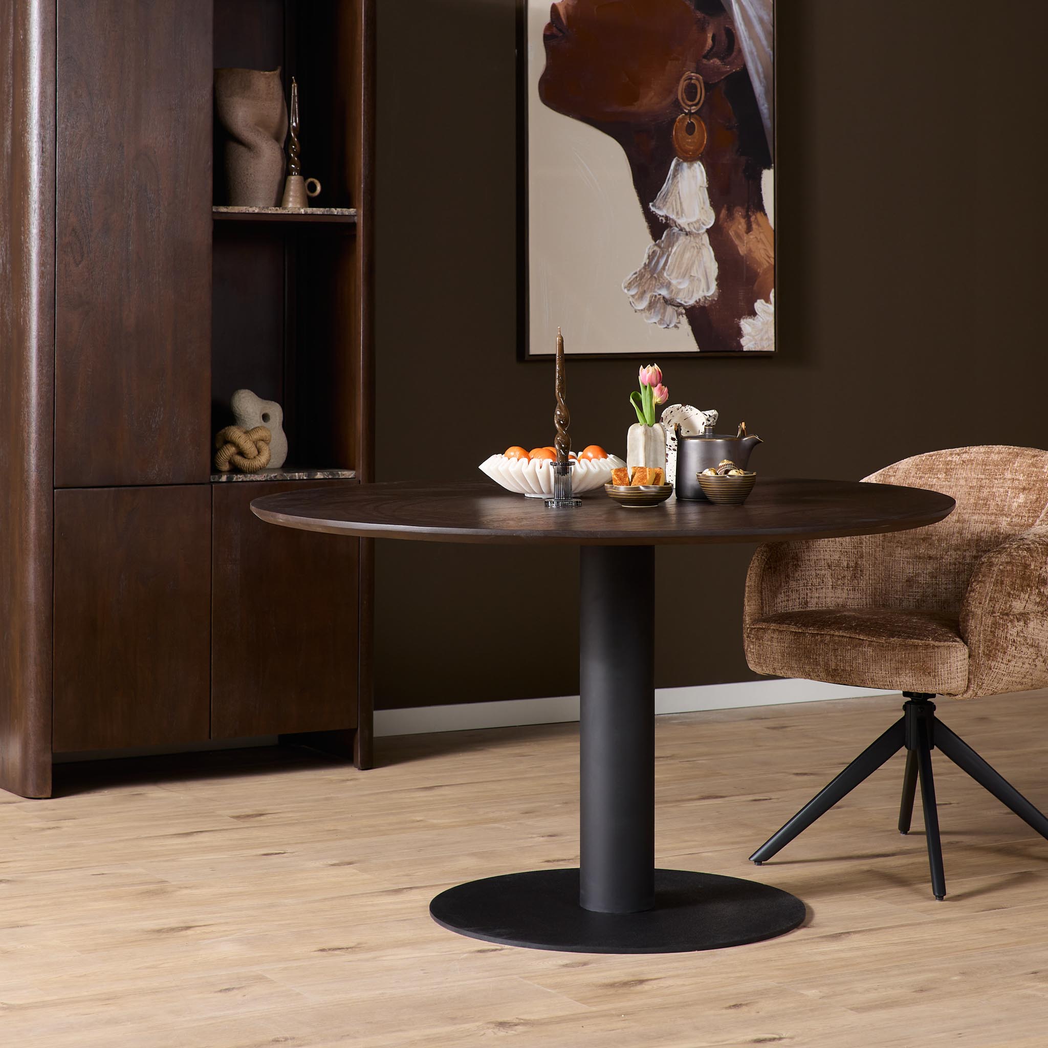 Tischbein Schwarz – modernes Metallgestell 70×70×73 cm für runde Tischplatten, stilvolle Tischbasis