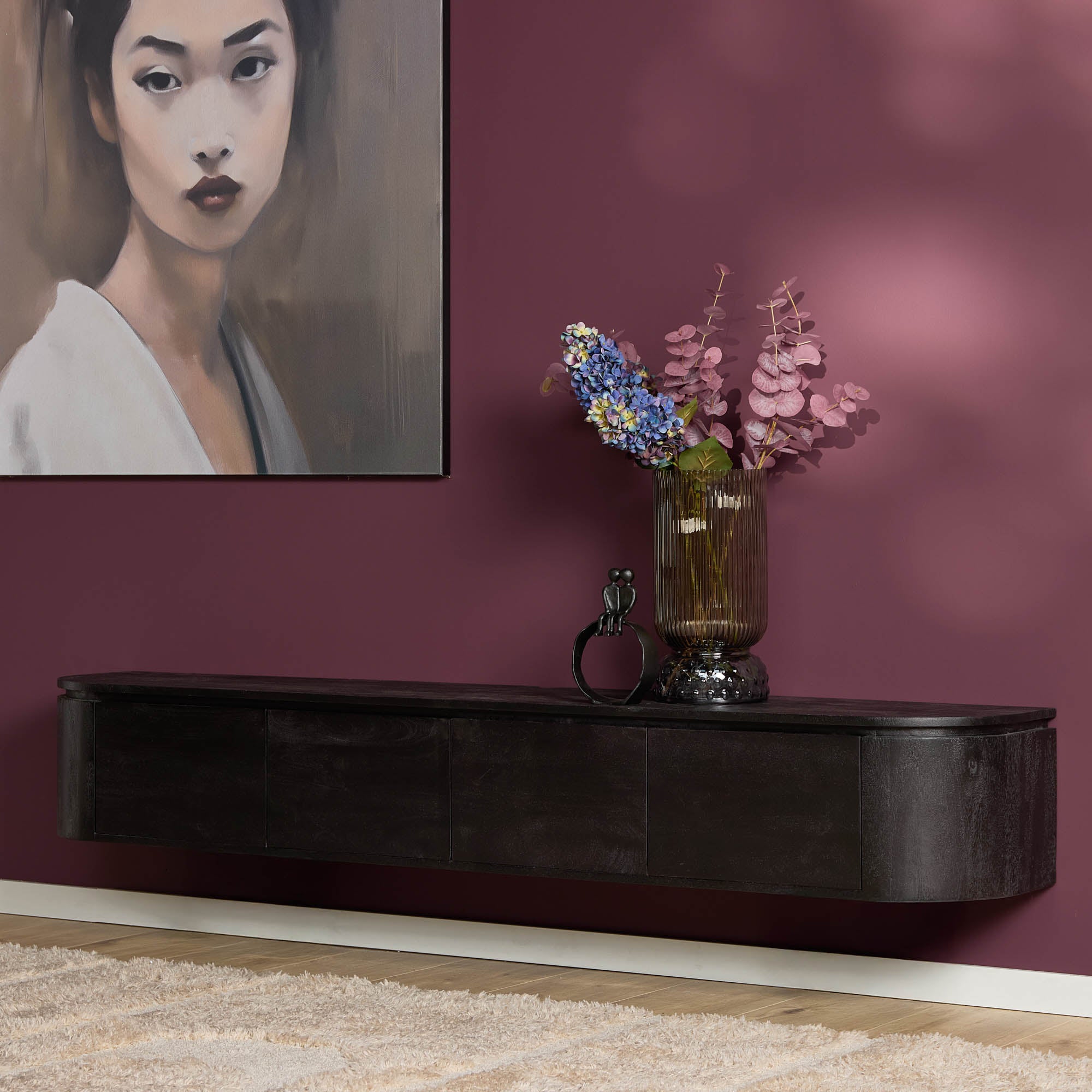 TV-Möbel Excellent Schwarz | 200 cm