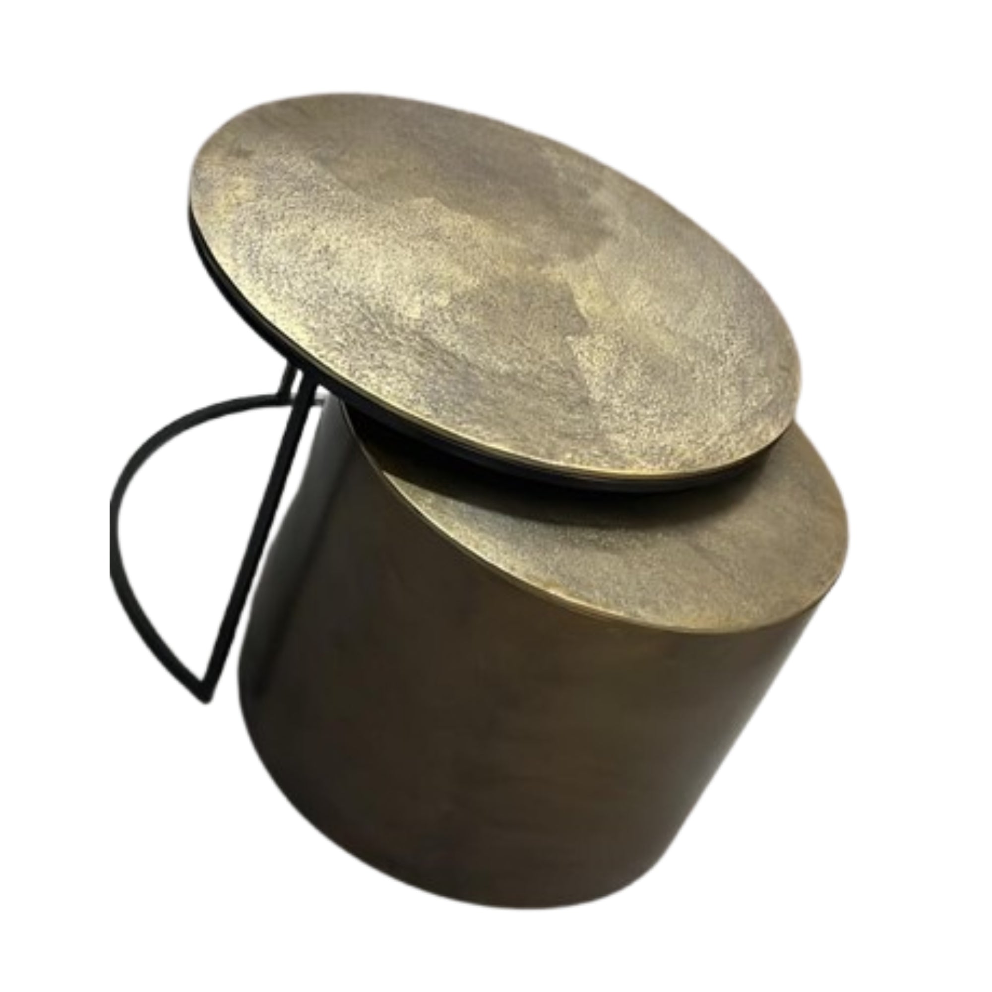 Couchtisch-Set Aurora – Aluminium in Gold oder Schwarz, 2 runde Tische, 75/60 cm