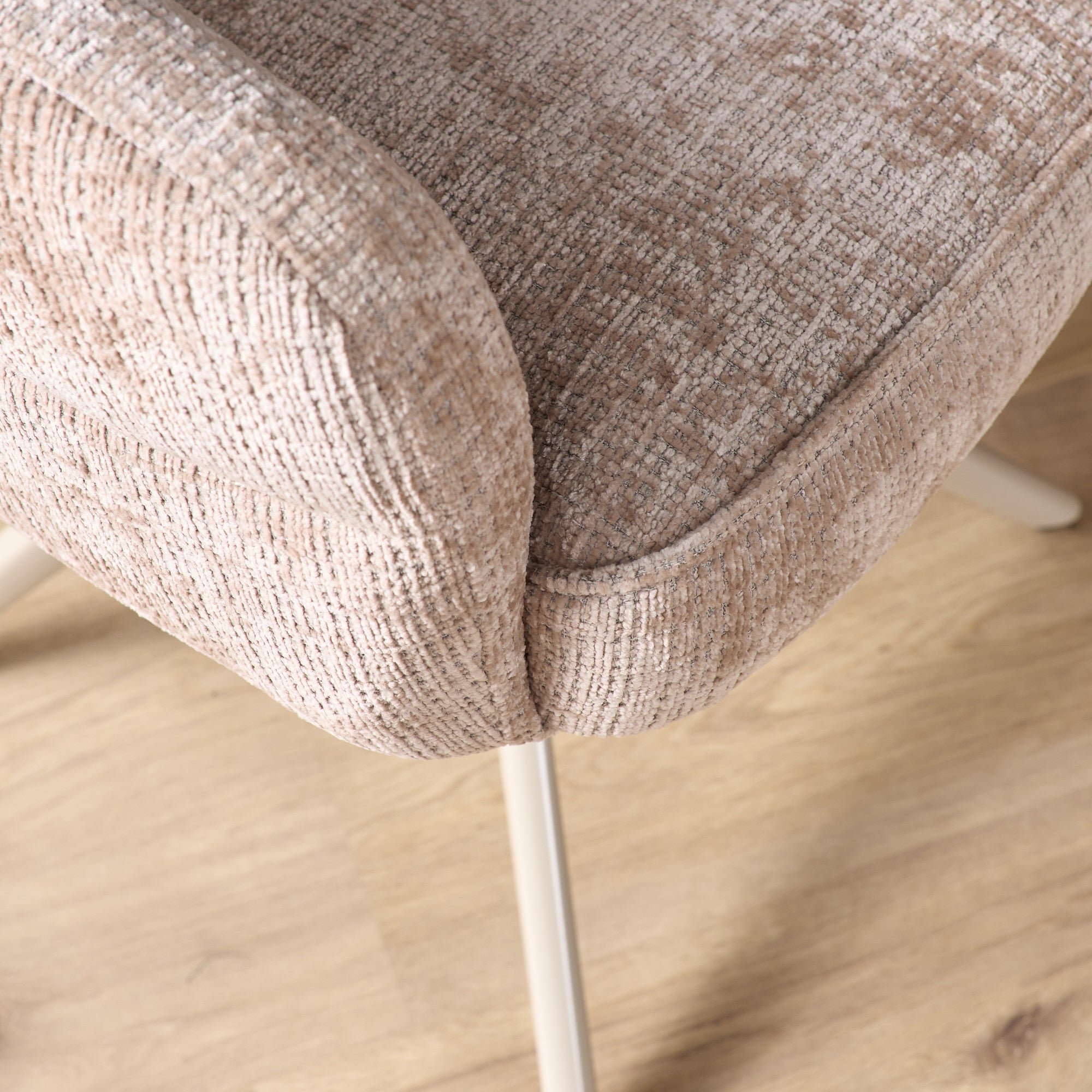 Esszimmerstuhl Bella (2er-Set)| Beige | Fuß Sandfarben |  Mit Armlehne