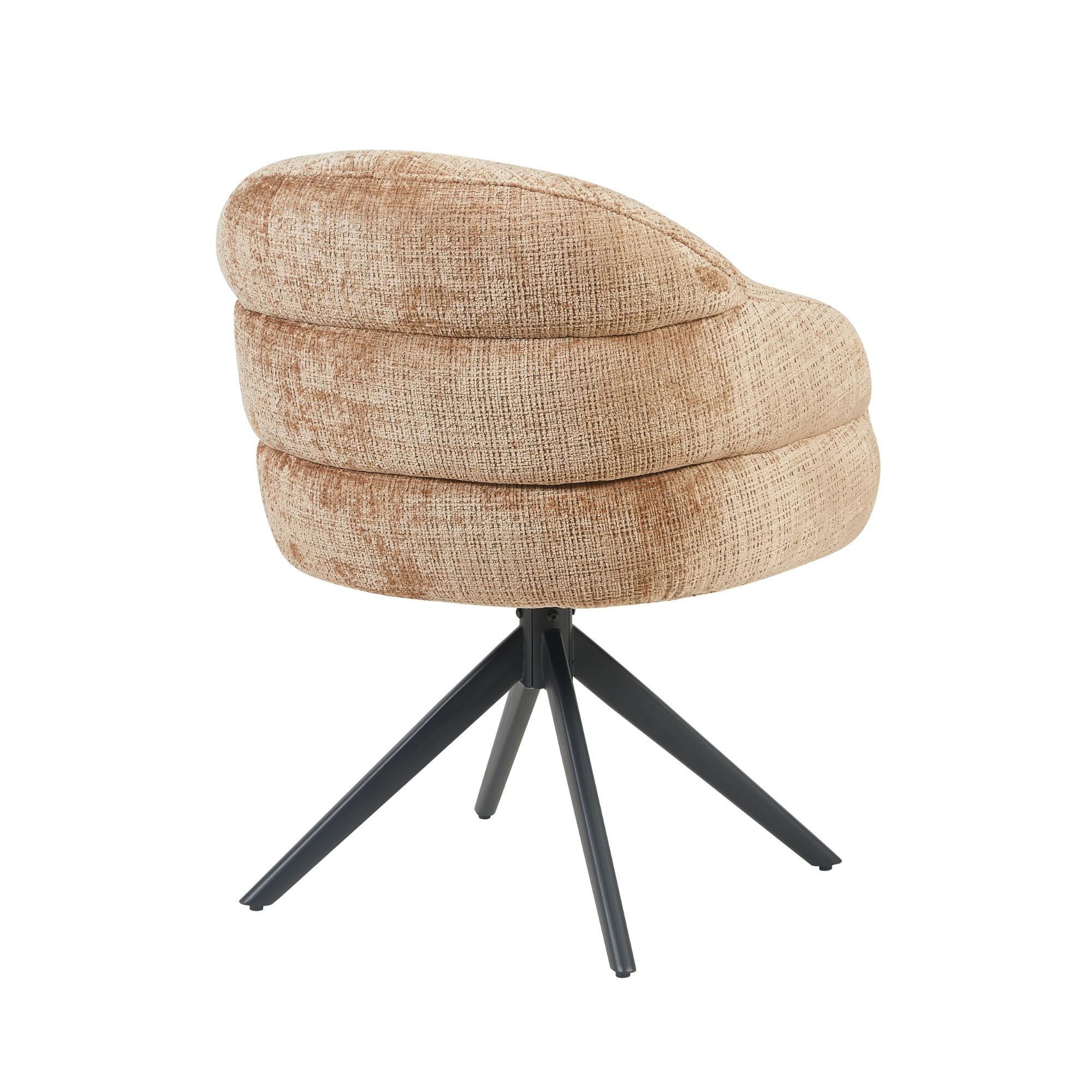 Esszimmerstuhl Bella (2er-Set)| Zimt | Fuß Schwarz |  Mit Armlehne