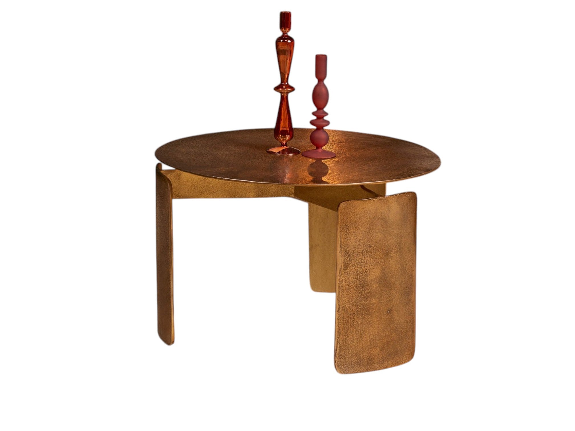 Couchtisch Darwin Ø60x40 cm – runder Aluminiumtisch in luxuriösem Gold-Finish